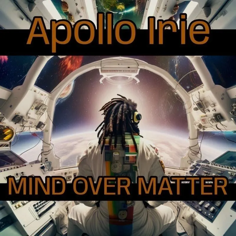 Cover von Mind Over Matter: eine Figur mit Dreadlocks im Cockpit eines Raumschiffs